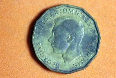 Estate Find 1943 - ¡Moneda de 3 peniques de Gran Bretaña! #N01877 Foto 1 de 2
