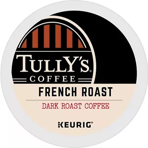 Tully's French Roast Coffee 24 to 144 Keurig K cups Pick Any Size FREE SHIPPING  - Picture 1 of 3