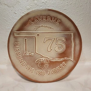 Frankoma Pottery Anniversary Plate Laverne Oklahoma Diamond 1913-1988 Jubilee - Picture 1 of 6