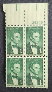US Scott 1113 - Abraham Lincoln - MNH - 1958 Issue - Plate Block of 4 - Picture 1 of 1