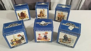 Lote de jarras de porcelana Norman Rockwell 1985 clásicas con adornos de oro de 24 k vintage - Imagen 1 de 10
