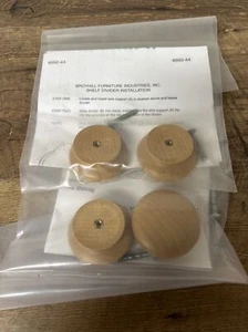 BROYHILL 4 Wood Drawer Knob, 1-3/4" Cabinet Pull, w/Screws, Bi-Fold Closet Door - Picture 1 of 3
