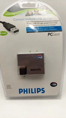 Philips PC Gear 4 Port USB 2.0 High Speed Micro Hub PH1621 - Image 1 of 4