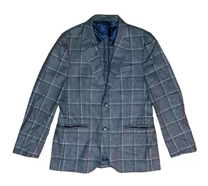 Hackett Sports Coat 38 S Gray Blazer Jacket Windowpane Check Wool - Picture 1 of 12