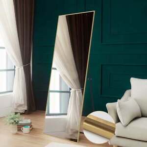 Comtemporary Freestanding Full Length Floor Mirror. White Frame. 59" x 17".