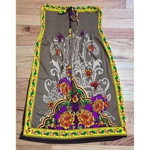 Y2K Baroque Butterfly Convertible Skirt Dress Size Small Festival Psychedelic - Picture 1 of 5