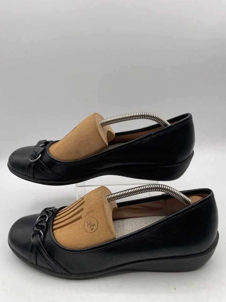 A.N.A Ballet Flats Women's SZ US 8.5M Black Suede Leather Slip-On Square Toe - Image 1 of 4