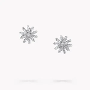 Women Diamond Round Cut Earring Studs Lab Grown 2.25 Carat 18k White Gold - Picture 1 of 9