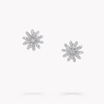 Women Diamond Round Cut Earring Studs Lab Grown 2.25 Carat 18k White Gold - Image 1 of 4