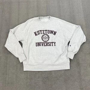 Kutztown University Sweatshirt Champion Reverse Weave Mens Large Gray Crew KU - Picture 1 of 9