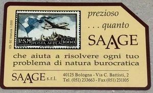 SAAGE SAN MARINO Telefonkarte gebraucht - Bild 1 von 2