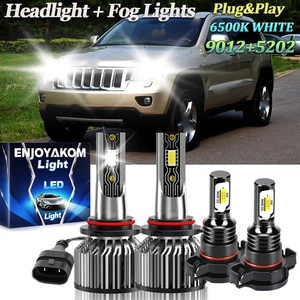 Faro LED alto/bajo + bombillas antiniebla 4x para Jeep Cherokee 2014-2015 10000K - Imagen 1 de 14
