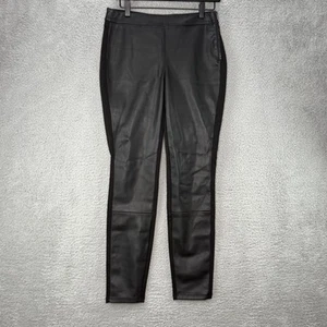 White House Black Market Faux Leather Leggings Front Side Zipper Size 6 NEW - Picture 1 of 9