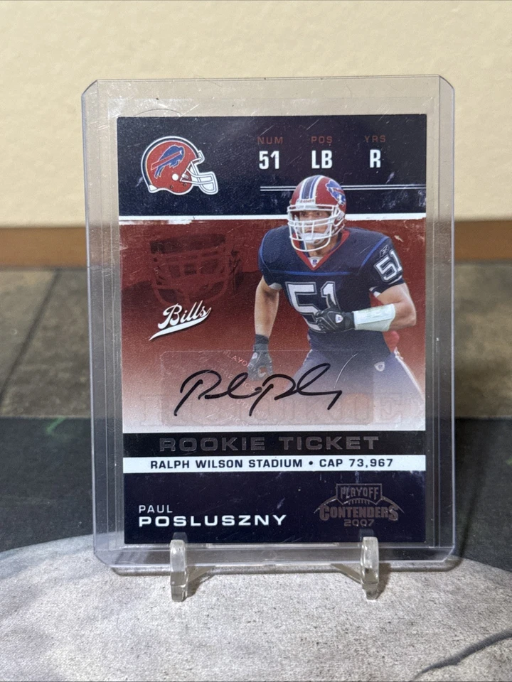 PAUL POSLUSZNY 2007 PLAYOFF CONTENDERS ROOKIE TICKET TRUE RC AUTO #206 - Image 1 of 1