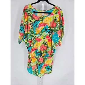 Anne Cole Signature Island Time Kangaroo Pouch Caftan Cover Up Swimsuit Size S/M - Picture 1 of 5