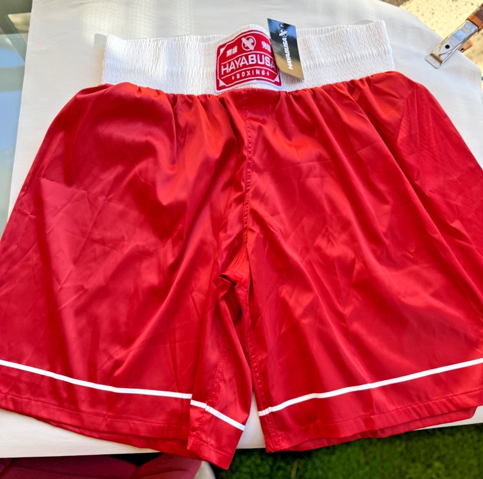 Pantalones Cortos de Lucha Hayabusa BOXING Para Hombre ROJO SATINADO PRO NUEVOS CON ETIQUETAS XL 36 A 38 Foto 1 de 4