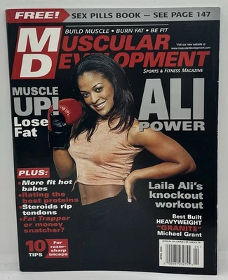 Muscular Development Magazine APRIL 2000 LAILA ALI Cover w/Poster No Label - Image 1 of 2