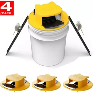 4Pack Black Slide Bucket Lid Mouse Rat Trap Bucket Mousetrap Catcher US Stock - Picture 1 of 12