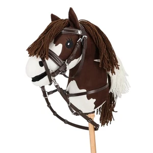 Hobby Horsing Martingal Schwarz mit Straß oder Dunkelbraun mit hellen Nähten - Picture 1 of 5