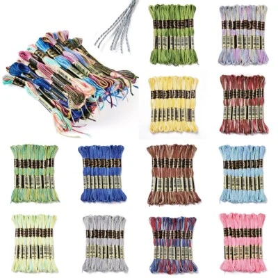 10Skein 6-Ply Polyester Embroidery Floss Segment Dyed Cross Stitch Threads 0.5mm - Image 1 of 3