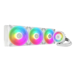 Congélateur liquide ARCTIC III 420 ARGB blanc AIO CPU refroidisseur d'eau 3 x pompe ventilateur PWM - Photo 1/24
