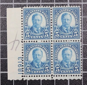 Scott 637 5 centavos Roosevelt - MNH - Bloque de placas de 4 LL 18913 SCV - $17,50 - Imagen 1 de 1