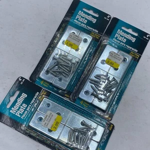 ULTRA 60970 Mending Plate Zinc Plated Fence Gate Barn Shed Door 4" - LOT OF 3 ⭐ - Picture 1 of 7