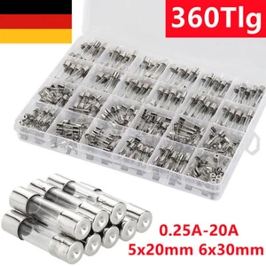 360x Glassicherung Feinsicherungen Sortiment Glas Sicherung 5x20mm 6x30mm - Bild 1 von 11