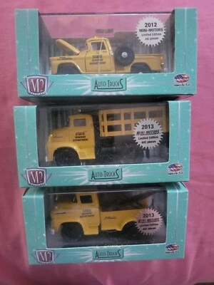 m2 machines 1/64 mini motors 2012 gmc fleet 2013 tow and stake trucks limited - Image 1 of 4