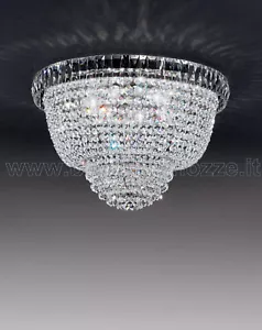 PLAFONIERA ROMA CON CRISTALLI STRUTTURA ORO O CROMO 3 LUCI - Imagen 1 de 1