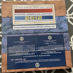 2012 MAKING AMERICAN HISTORY SILVER COIN AND CURRENCY SETS "SEALED , USMINT/OGP” - Picture 1 of 3