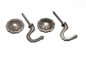 New 100 X Curtain Drape Tie Hold Backs Rosette &Amp; Plate Chromed 35mm - Onesto - Picture 1 of 1