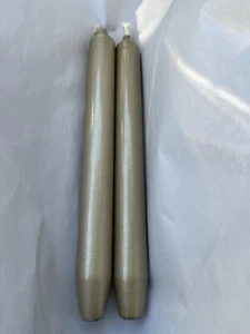 Lotto 2 candele a molla vintage metà centesimo oro metallizzato senza goccia alluminio a vita - Foto 1 di 5