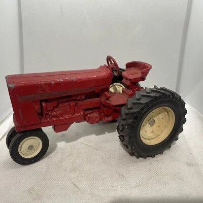 ERTL International Vintage Red Toy Tractor 351 w/ 18-4-34 Wheels  8.5" - Image 1 of 4