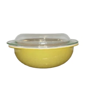 Vintage Pyrex 024 Bowl Covered 2 Qt Casserole Dish With Lid Pineapple Yellow - Picture 1 of 8