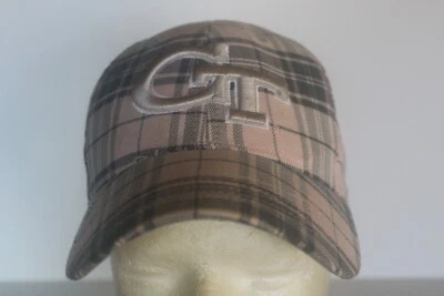Georgia Tech Yellow Jackets Pink & Gray Plaid Ball Cap Hat - Image 1 of 4