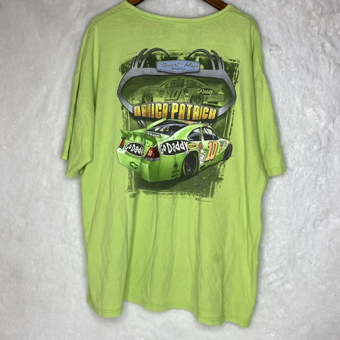 Danica Patrick #10 Nascar Racing Double Sided T Shirt Green Mens Size 3XL Y2K Cover