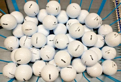 100 pelotas de golf Nitro Crossfire 3A/4A blancas recicladas/usadas (8 docenas + 4 adicionales) Foto 1 de 4