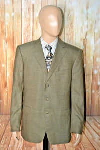 Ermenegildo Zegna Trofeo Men Check Brown 3 Front Button Sports Coat Sz 44R - Picture 1 of 14