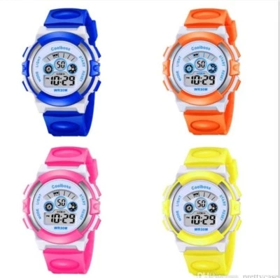 Relojes deportivos digitales de color para niños niños niños niños niñas LED Reino Unido Foto 1 de 4