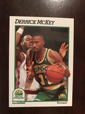 1991-92 Hoops #201 - Derrick McKey - Seattle Supersonics - Image 1 of 2