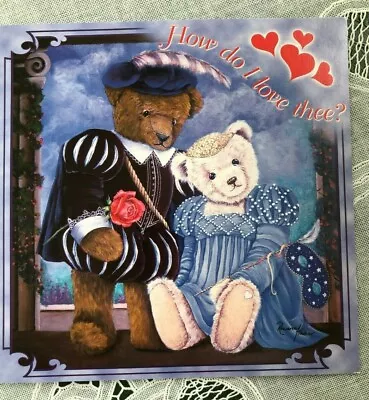 `VINTAGE 1998 LEANIN TREE GREETING CARD - VALENTINES DAY - HOW DO I LOVE THEE - Image 1 of 2