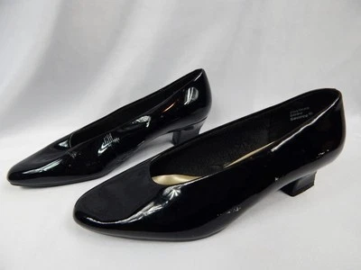 Nos Vintage Highlights Black Patent Heels Shoes Soft Flexible Retro Dance Vegi 6 - Image 1 of 4