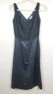 ANTHROPOLOGIE TABITHA womens size 4 black silk lace sleeveless sheath dress - Picture 1 of 4