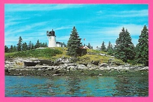 Burnt Island Leuchtturm, Boothbay Hafen, Maine ME Postkarte - Bild 1 von 2