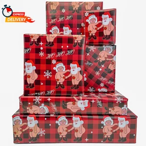 Funny Christmas Wrapping Paper for Women Girls Boys Men - Naughty Santa Wrapping - Picture 1 of 12