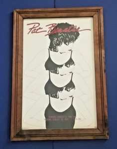 RARE!! PAT BENATAR Aug 3 1981 Concert Poster Carnival Prize Fair Glass 22" X 15" - Picture 1 of 17