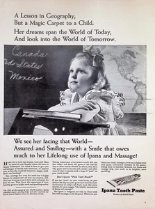 VINTAGE 1940s Print Ad ~ Ipana Tooth Paste ~ Don't Ignore "Pink Tooth Brush!" - Picture 1 of 1