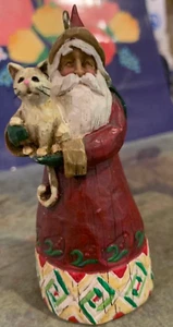 Jim Shore Heartwood Creek 2002 Weihnachtsmann mit Katze - Bild 1 von 1