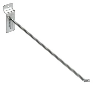 Lot of 100 Chrome 10" Slatwall Peg Hooks Slat Wall Retail Display 6mm Diameter - Picture 1 of 1